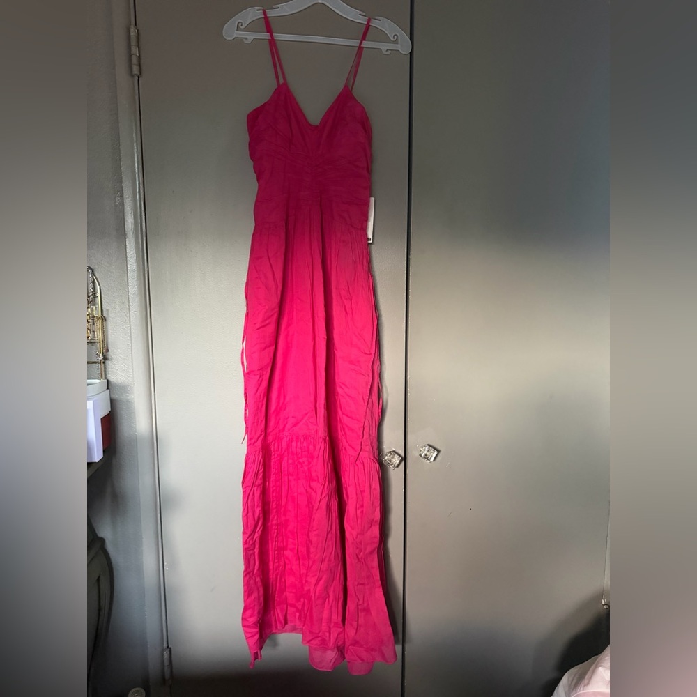 Isabel Marant Hot Pink Spaghetti-Strap Maxi Dress